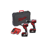 Набір з 2х інструментів безщіткових акумуляторних MILWAUKEE M18 BPP2D-402C Набір з 2х інструментів безщіткових акумуляторних MILWAUKEE M18 BPP2D-402C