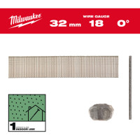 Гвозди оцинкованные + смола с Т-образной головкой MILWAUKEE, 18G/0°/32мм, (5000шт)