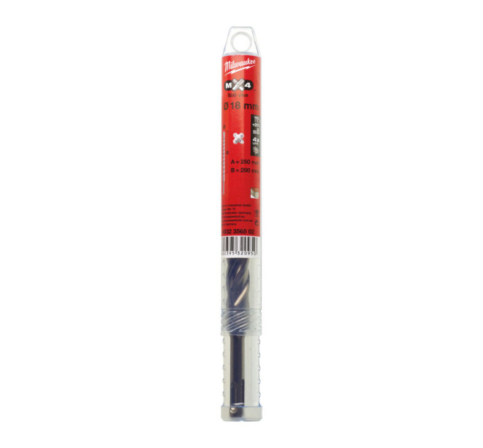 Бур SDS-PLUS MX4 MILWAUKEE, Ø18,0х200х150мм