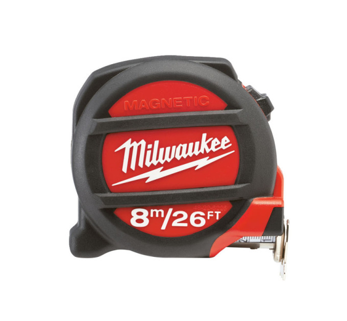 Рулетка магнитная MILWAUKEE, 8м/26фт, (27мм)