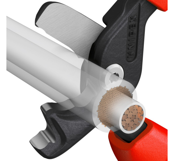 Ножницы для резки кабелей StepCut XL, 120мм², 225мм KNIPEX 95 12 225, фосфатированные