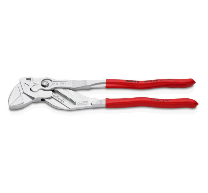 Клещи переставные-гаечный ключ, Ø68мм KNIPEX 86 03 300 SB, хромированные