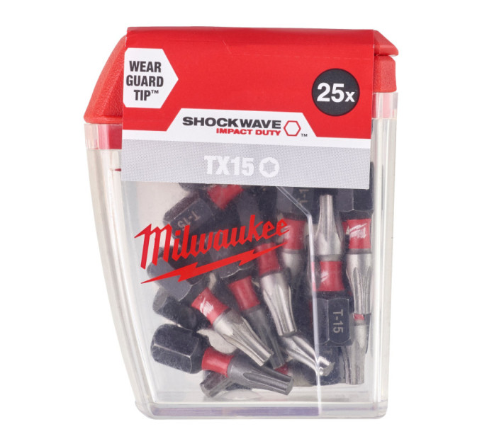 Бита SHOCKWAVE MILWAUKEE, TX15, 25мм, (25шт)