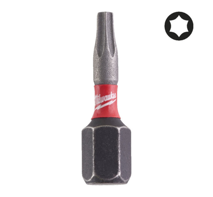 Бита SHOCKWAVE MILWAUKEE, TX10, 25мм, (2шт)