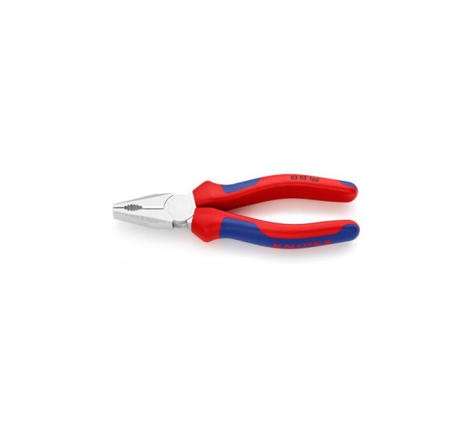 Пассатижи (плоскогубцы) комбинированные Ø10,0мм, 160мм KNIPEX 03 05 160, хромированные