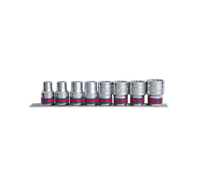 Набор головок 1/2" 8 ед. 6-ти гранные,короткие, дюймовые на планке