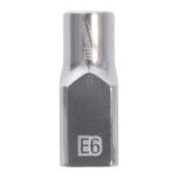 Головка торцевая хромированная TORX Е-стандарт ¼” MILWAUKEE, E6 Головка торцевая хромированная TORX Е-стандарт ¼” MILWAUKEE, E6