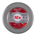 Диск отрезной по металлу MILWAUKEE, SCS 41/115х1,5, Ø115мм, (10шт в Металбокс)