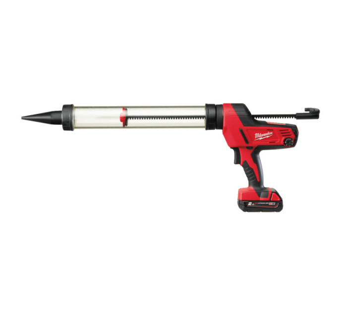 Пистолет для герметиков акумуляторный MILWAUKEE, C18 PCG/600T-201B, 600мл (ЗУ, 1 акк.Х2Ач, сумка)