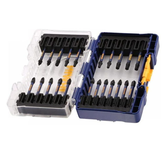 Набор бит IMPACT PRO 22шт, 1/4" 57мм PH1x2/PH2x4/PH3x1/Pz1x2/Pz2x5/Pz3x1/T20x4/T30x3, IRWIN