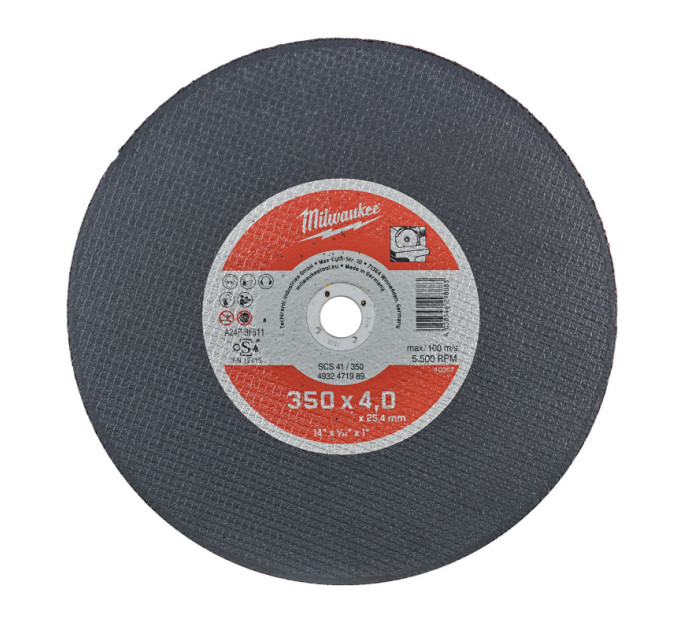 Диск отрезной по металлу MILWAUKEE, SCS 41/350х4 PRO+, Ø350мм
