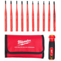 Набор отверток прецезионных изолированных VDE MILWAUKEE 10-в-1 (рукоятка VDE + 10 бит VDE)