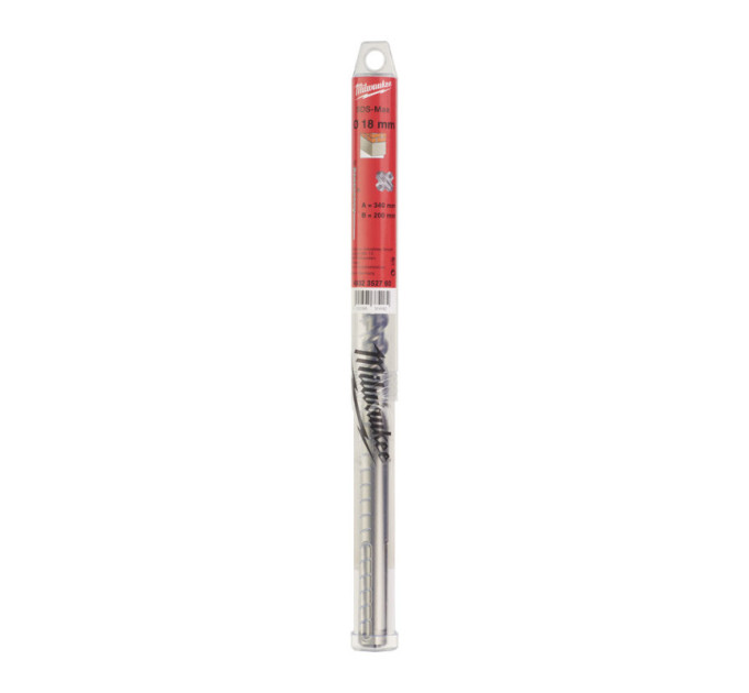 Бур SDS-MAX MX4 MILWAUKEE, Ø18,0 х340х200мм
