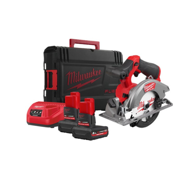 Пила дисковая аккумуляторная бесщеточная MILWAUKEE M12 FCS442-502X, Ø140мм (ЗУ+2акк.Х5Ач+HDкейс)
