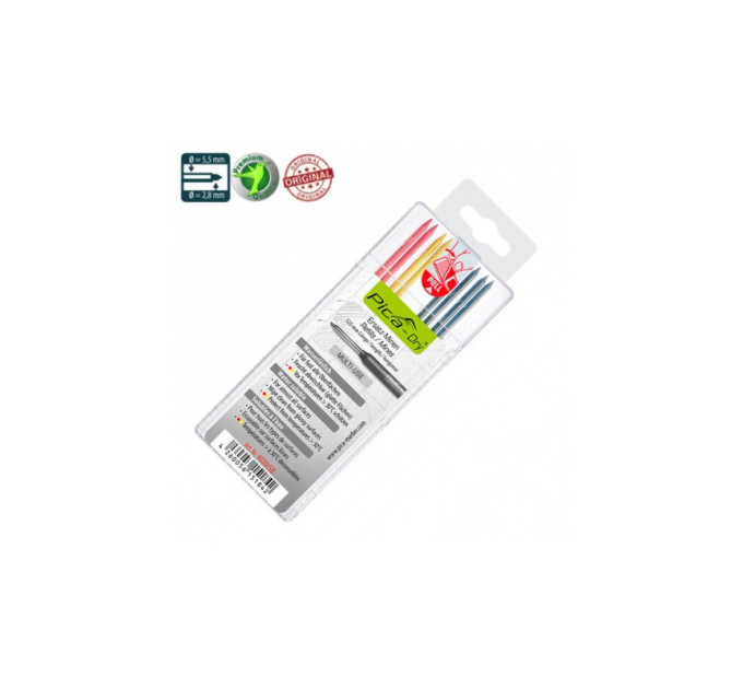 Стержни запасные Dry Refills 4020/SB 2B для PICA Dry водорастворимые MULTI-USE, цветные, (8шт)