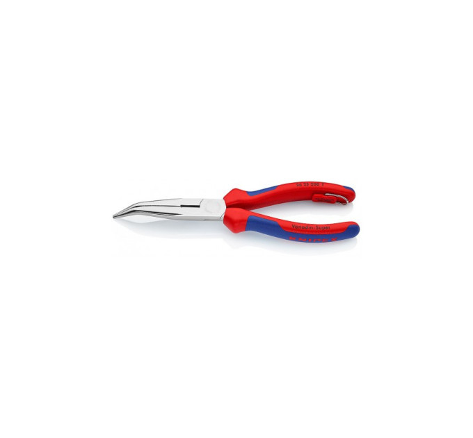 Круглогубцы плоские с режущей кромкой загнутые 40°, Ø3,2мм 200мм KNIPEX 26 25 200, хромиированные