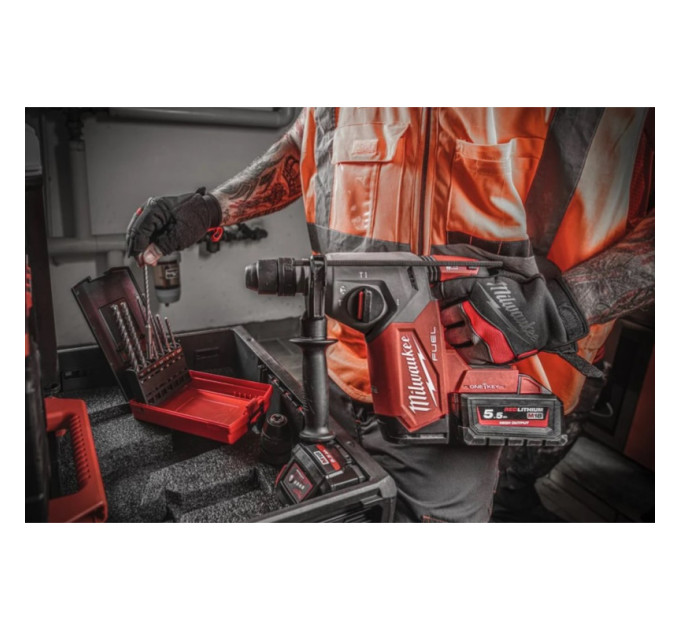 Перфоратор акумуляторний безщітковий SDS-PLUS MILWAUKEE M18 ONEFHX-552X (2,5Дж)(ЗУ+2Х5.5Ач+HDкейс)