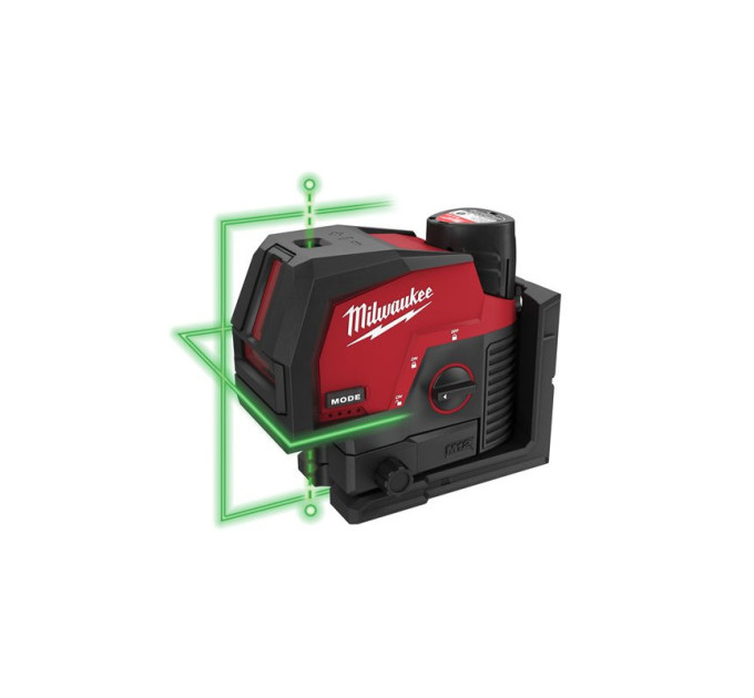 Нивелир линейно-точечный аккумуляторный MILWAUKEE M12 CLLP-301C (зелёный луч)
