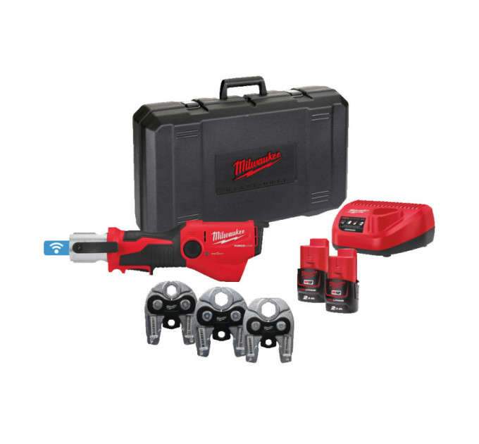 Обжимник гидравлический аккумуляторный для труб MILWAUKEE, M12 ONEHPT-202C MAPRESS SET