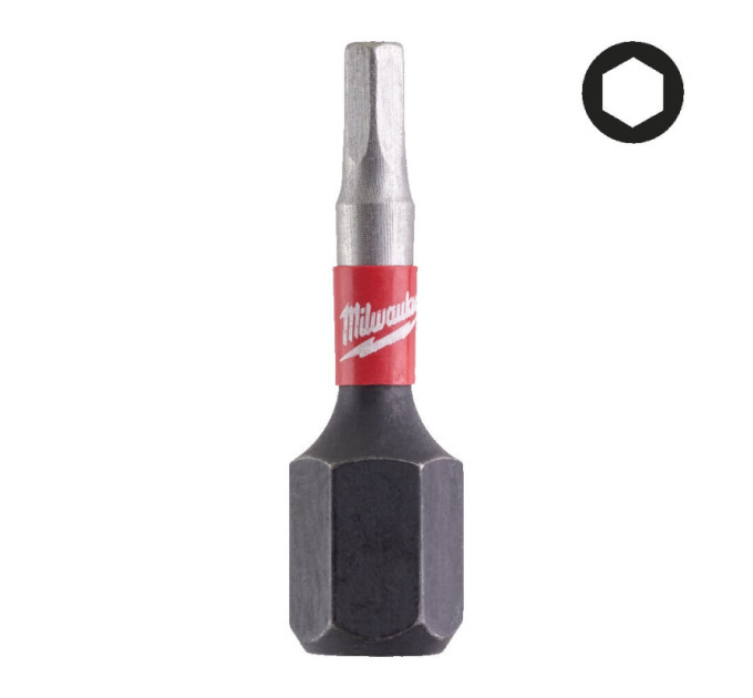 Біта SHOCKWAVE MILWAUKEE, Hex2,5, 25мм, (2шт)