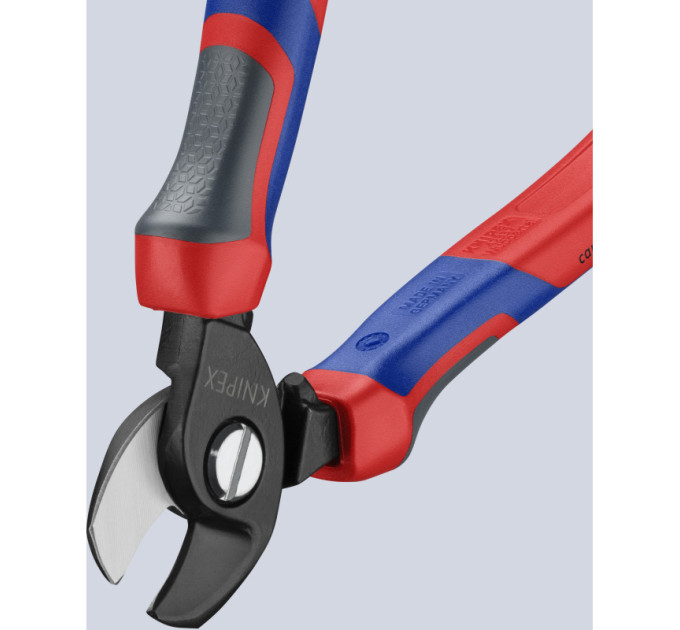 Ножницы для резки кабелей, Ø15мм / 50мм², 165 мм KNIPEX 95 12 165 T, с страховкой фосфатированные