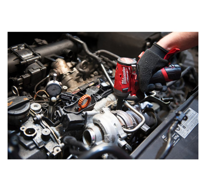 Гайковерт аккумуляторный бесщеточный MILWAUKEE 1/4" (136 Нм) M12 FIW14-0, с кольцом (каркас)