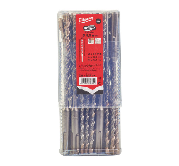 Бур SDS-PLUS M2 MILWAUKEE, Ø5,5х160х100мм, (50шт)