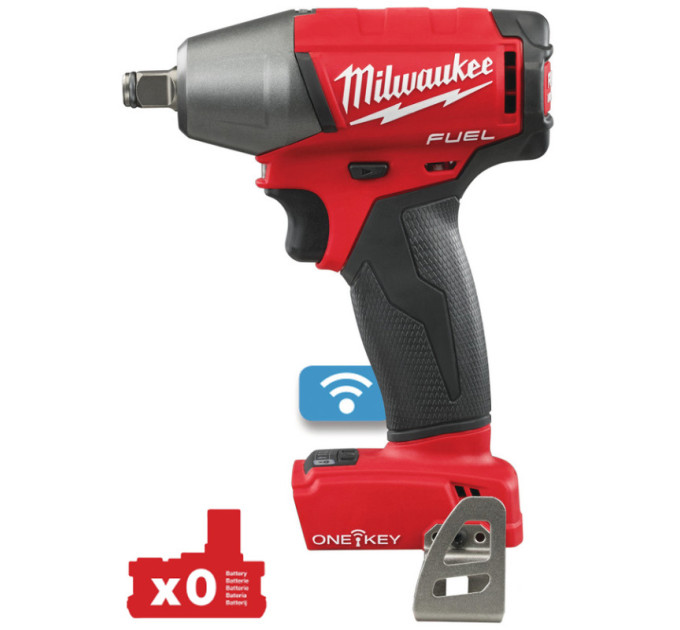 Ударный гайковерт (300 Нм) НMILWAUKEE 1/2" M18 FUEL ONEIWF12-0 ONE-KEY с фрикц. кольцом 4933451153