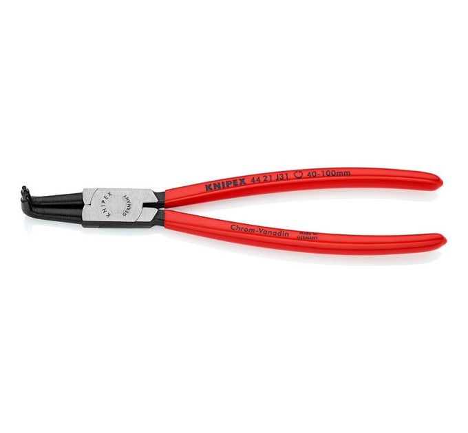 Щипцы для стопорных колец загнутые 90° Ø40-100мм, 215мм KNIPEX 44 21 J31, (Ø2,3мм) фосфатированные