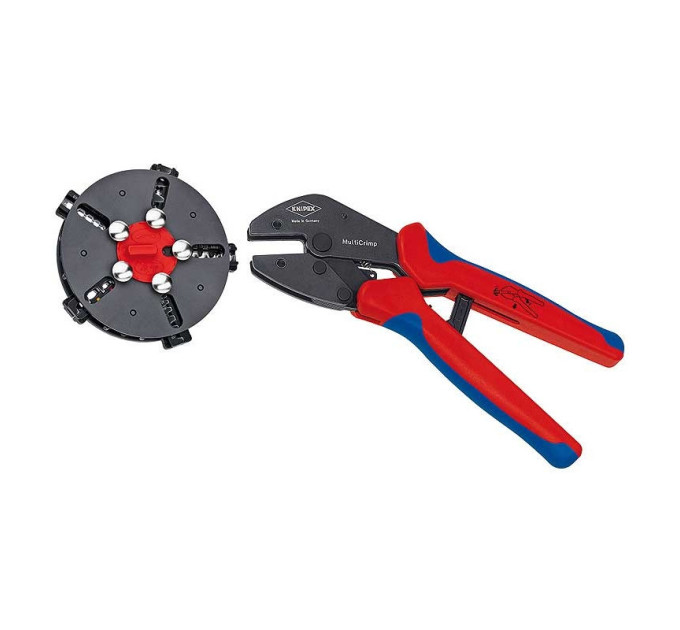 Обжимные клещи с магазином для смены плашек и 5 профилями обжима Knipex MultiCrimp®, 250 мм 97 33 02