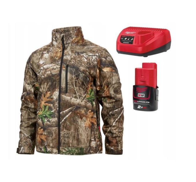 Куртка з підігрівом MILWAUKEE, M12 HJCAMO6-201(XXXL), камуфляжна (розмір XXXL) (+зар.пр., 1 акум.Х 2