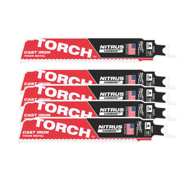 Полотно для сабельных пил TORCH CARBIDE NITRUS MILWAUKEE, 150х2,5мм, (5шт), (металл)