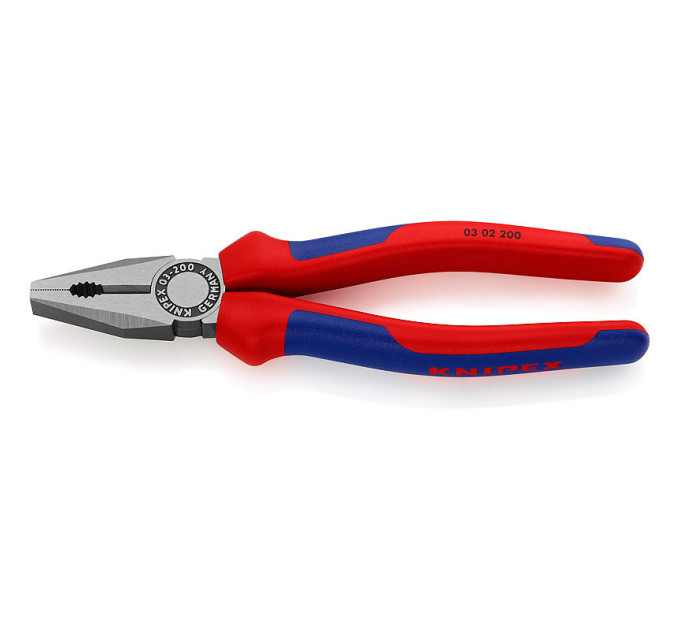 Пассатижи (плоскогубцы) комбинированные Ø13,0мм, 200мм KNIPEX 03 02 200, фосфатированные