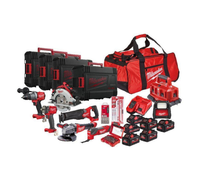 Набір інструментів акумуляторних MILWAUKEE, M18PP8B-586P (зарядний прситрій M12-18 FC, зарядний прси