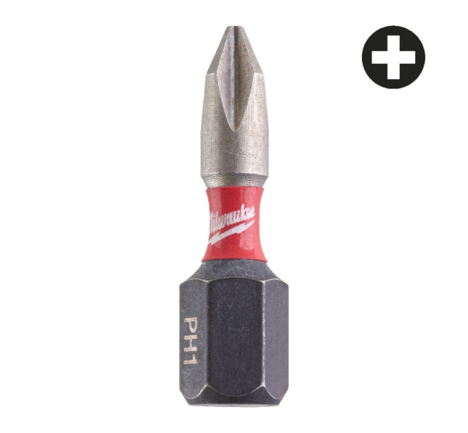 Бита SHOCKWAVE MILWAUKEE, PH1, 25мм, (2шт)