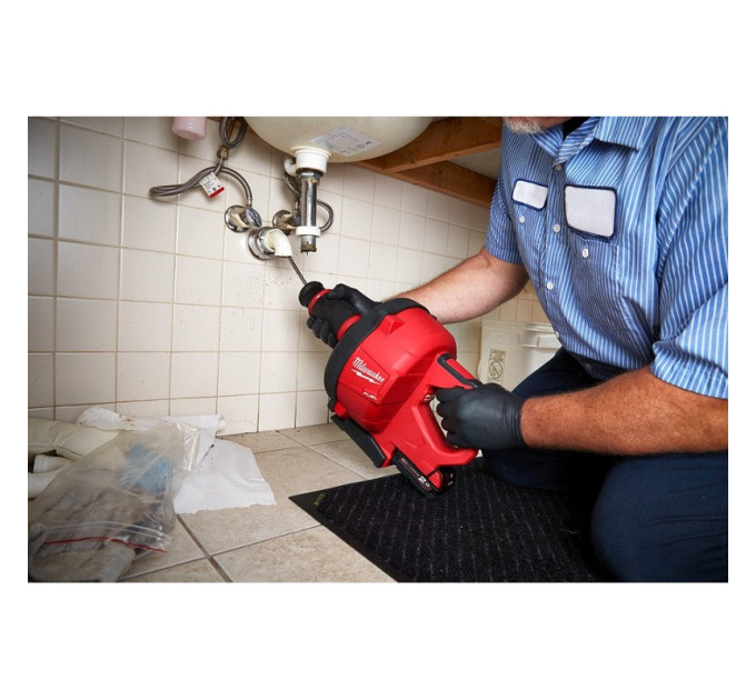 Машина прочистная аккумуляторная MILWAUKEE M18 FDCPF10-0C трос 10м (каркас+ведро)