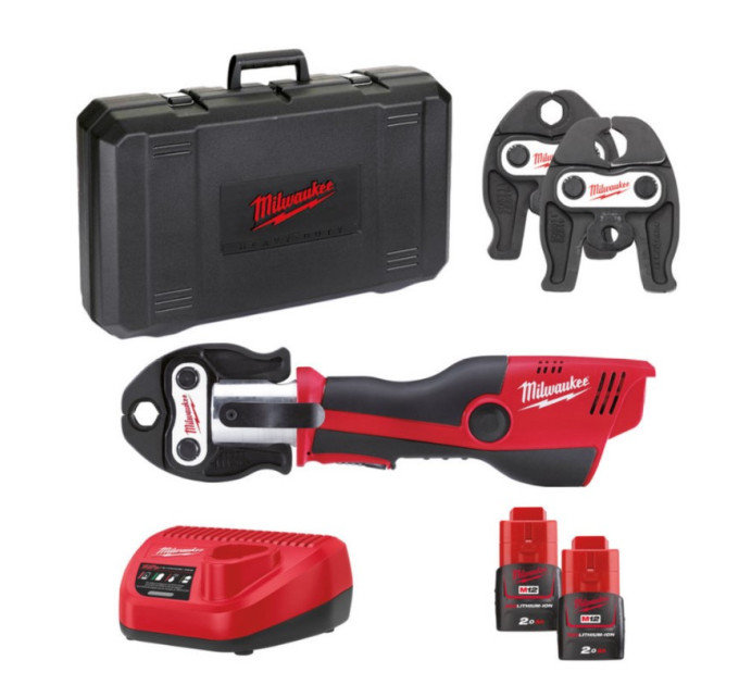 Обтискач гідравлічний акумуляторний для труб MILWAUKEE M12 HPT-202C V-SET2 (ЗУ+2акк.Х2Ач+кейс)