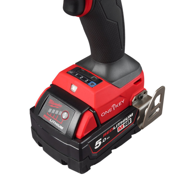 Дриль-шуруповерт акумуляторна безщіткова ударна MILWAUKEE M18 ONEPD3-502X (158Нм)(ЗУ+2Х5Ач+кейс)