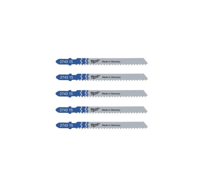 Полотна для лобзика T127D MILWAUKEE, 75х3, 0мм, (5шт)