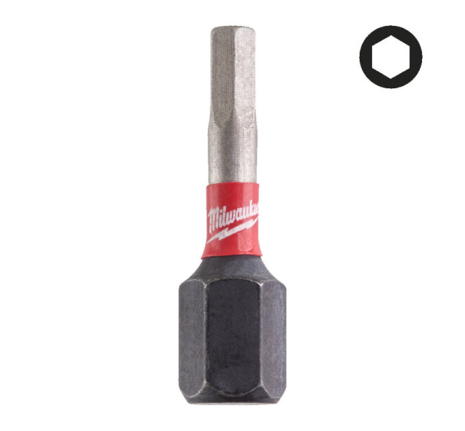 Бита SHOCKWAVE MILWAUKEE, Hex3,0, 25мм, (2шт)