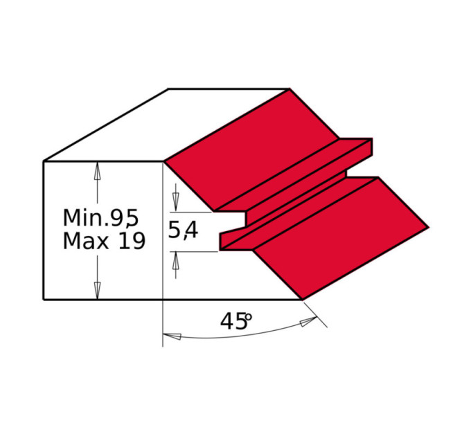 Фреза для швов 45° ТСТ MILWAUKEE, Ø50,8/60,3мм, S12