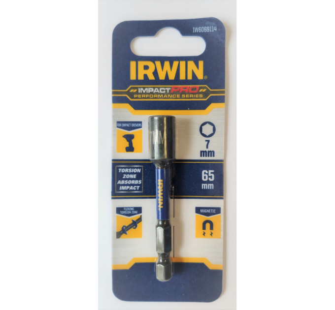 Насадка торцевая IMPACT PRO 7 х 65мм, IRWIN