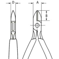 Кусачки боковые для электроники антистатические, Ø1,6мм, 115мм KNIPEX 77 12 115 ESD SB, полированные