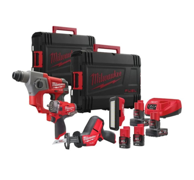 Набір з 4х інструментів безщіткових акумуляторних MILWAUKEE M12 FPP4C-624P