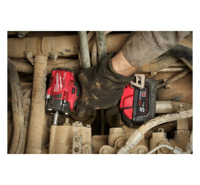 Гайковерт аккумуляторный бесщеточный MILWAUKEE 1/2" (339 Нм) M18 FIW2P12-502X, с пином (ЗУ+2Х5Ач)
