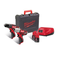 Набор из 2х инструментов аккумуляторных MILWAUKEE M12 BPP2B-421C