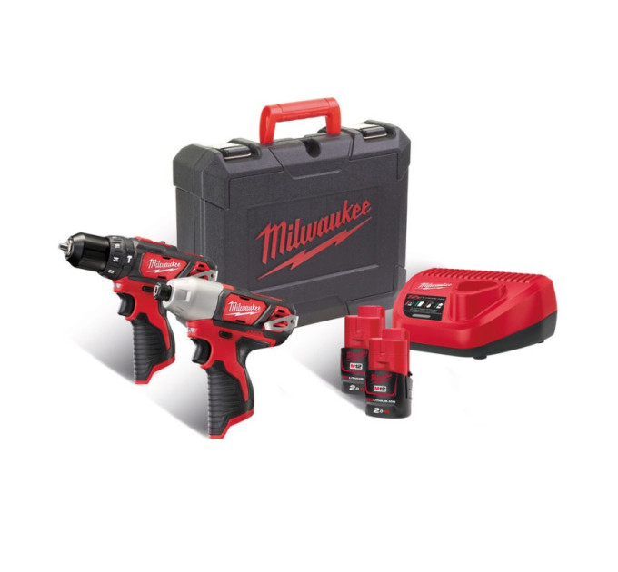 Набір з 2х акумуляторних інструментів MILWAUKEE M12 BPP2B-421C