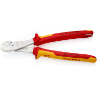 Кусачки боковые (бокорезы) особой мощности, Ø4,6мм, 250мм VDE KNIPEX 74 06 250 T BK, с страховкой