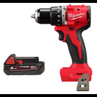 Дрель-шуруповёрт аккумуляторная бесщёточная ударная MILWAUKEE M18 BLPDRC-0 (60Нм) (каркас) + M18 B2