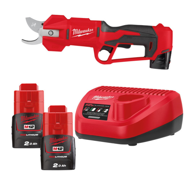 Ножницы-секатор аккумуляторные MILWAUKEE M12 BLPRS-202 (ЗУ+2акк.Х2Ач)